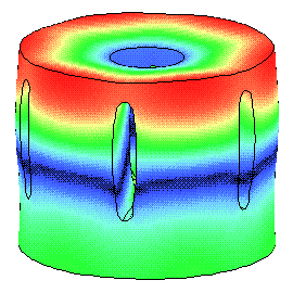 Ultrasonic horn -- cylindrical, axial mode, unoptimized